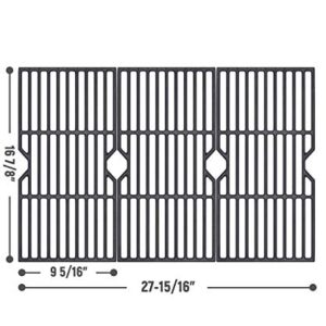 SHINESTAR 16 7/8 Inch Grill Grates Replacement for Thermos, Charbroil 463436215, 463432215, 461442114, 463420508, 463436214, Master Chef, Backyard Gas Grill Parts, Heavy Duty Cast-Iron, 3-Pack