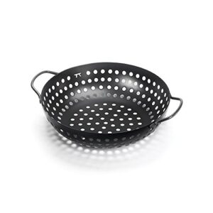 outset qd70 non-stick round grill wok black 10.75 inch diameter