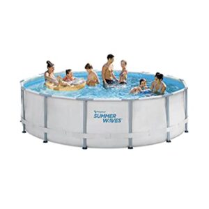 SUMMER WAVES 14ft Elite Frame Pool with Filter Pump, Cover, and Ladder