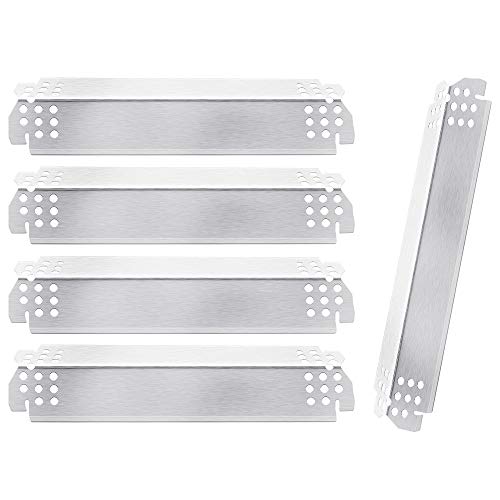 Rejekar 14.6 inches Heat Plates for Home Depot Nexgrill 5 Burner 720-0888, 720-0888N Gas Grill, Stainless Steel Grill Heat Shield Tent, Flame Tamer, Burner Cover, Flavor Bar Replacement Parts, 5 Pack