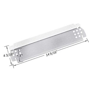 Rejekar 14.6 inches Heat Plates for Home Depot Nexgrill 5 Burner 720-0888, 720-0888N Gas Grill, Stainless Steel Grill Heat Shield Tent, Flame Tamer, Burner Cover, Flavor Bar Replacement Parts, 5 Pack