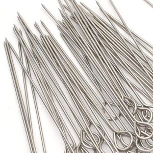 Alele 50 Pcs 6 Inches Poultry Lacers, Stainless Steel Skewers for Trussing Turkey and Poultry