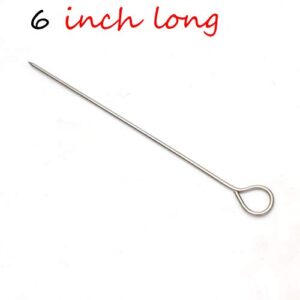Alele 50 Pcs 6 Inches Poultry Lacers, Stainless Steel Skewers for Trussing Turkey and Poultry