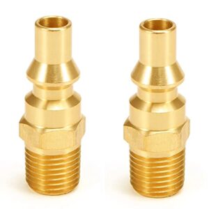 anptght 2pcs propane quick connect fitting full flow male plug with 1/4 inch male npt thread, natural & propane gas hose plug for rv portable bbq