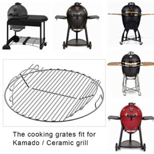 SELEWARE 21.5'' SUS304 Stainless Steel Hinged Cooking Grate, Barbecue Grill Care Fits for Most 22 Inch Charcoal Kettle Grills Like Webe Char-Broil and Other Grills