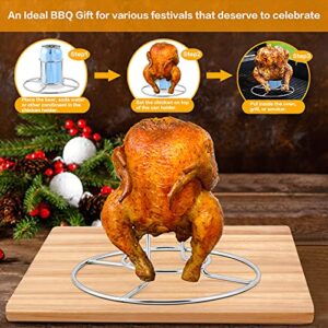 HaSteeL Beer Can Chicken Holder 2 Pack, Stainless Steel Chicken Rack for Grill Smoker Oven BBQ, Vertical Beer Butt Chicken Stand for Tender Roaster Chicken & Turkey, Sturdy & Dishwasher Safe