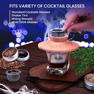 Cocktail Smoker Kit with Torch, 6 Delicious Flavor Wood Chips, Complete Smoked Old Fashioned Kit, Whiskey, Bourbon​​, Infuse Wine, Cocktails, Cheese, Meat