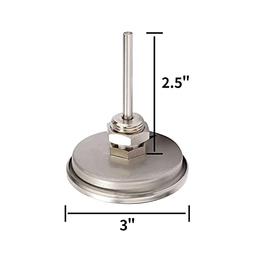 MEASUREMAN 3 Inch Barbecue Thermometer, BBQ Smoker, Grill Thermometer