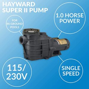 Hayward W3SP3007X10AZ Super II Pool Pump, 1 HP