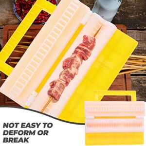 DOITOOL 1PC BBQ Skewers Wears Meat Device Meat Skewer Tools Quick Portable Meat Skewer Box 19.5Ã—6CM Plastic Manual Hand-held Multifunctional Barbecue Accessory Skewer Machine Kebab Maker for Picnic