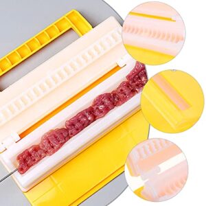 DOITOOL 1PC BBQ Skewers Wears Meat Device Meat Skewer Tools Quick Portable Meat Skewer Box 19.5Ã—6CM Plastic Manual Hand-held Multifunctional Barbecue Accessory Skewer Machine Kebab Maker for Picnic