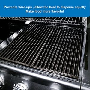 Uniflasy Porcelain-Enameled Cooking Grid Grates and Heat Plate Burner fits CharBroil Performance Tru Infrared 3 Burner 463370719 463371116 463280019 463371716 463633316