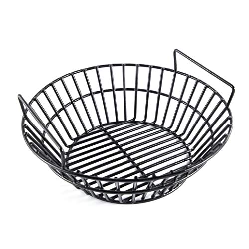 Charcoal Ash Basket for Large Big Green Egg Grill, Kamado Classic, Pit Boss, Louisiana Grills, Primo Kamado Grill and Large Grill Dome, Heavy Duty Porcelain Steel