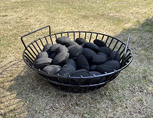 Charcoal Ash Basket for Large Big Green Egg Grill, Kamado Classic, Pit Boss, Louisiana Grills, Primo Kamado Grill and Large Grill Dome, Heavy Duty Porcelain Steel