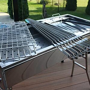 Stainless Steel Charcoal Grill Kebab BBQ Portable Mangal