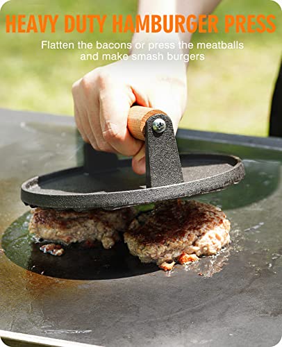 homenote Griddle Accessories for Blackstone, Commercial Grade 12 Inch Heavy Duty Round Melting Dome with Cast Iron Smash Burger Press Perfect for Flat Top Hibachi Grill Indoor Outdoor