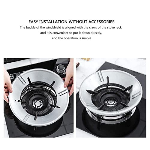 Wok Support Stand for Gas Stove Burner Wind Shield Energy Saver, Cook Food in Less Time, Heat Diffuser for Gas Stovetop 4/5 Claws & 8 Claws Gas Burner Stand & Cover (8/5 Claw (Universal))