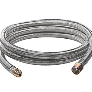 DOZYANT 6 Feet Propane Hose Extension with 3/8 inch Female Flare Fitting x 3/8inch Male Flare, Stainless Braided Propane Gas Line Pipe for RV, BBQ Grill, Propane Tank, Heater and More