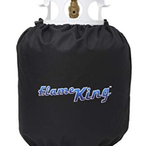 Flame King PTC-01 Propane Tank Cover for 20-lb Cylinders-for Outdoor and Indoor Use, Black