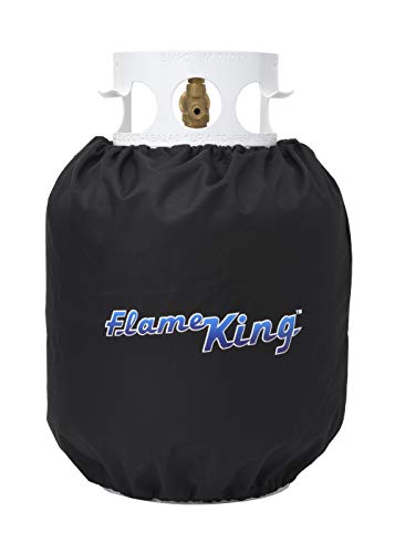 Flame King PTC-01 Propane Tank Cover for 20-lb Cylinders-for Outdoor and Indoor Use, Black