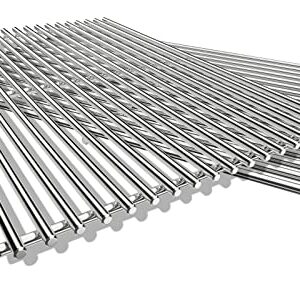 QuliMetal 19.5" Cooking Grates for Weber Genesis 300 Series, Genesis E310 E320 E330 S310 S320 S330, Replacement Parts for Weber 7528/7524, 304 Stainless Steel