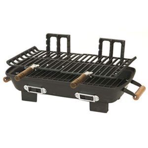 home 10″ x 18″ cast iron charcoal grill black metal