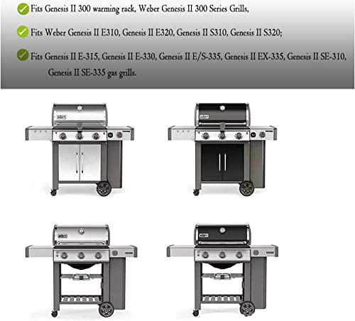 66044 Grill Warming Rack for Weber Genesis II 300 Series, Genesis II E-310 II E-315 II E-330 II E-335 II S-310 II S-335 Series Gas Grill, Stainless Steel Grill Grate