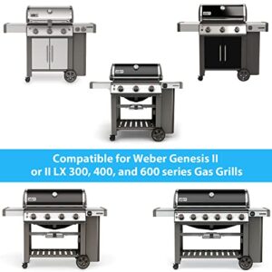Cast Iron 7599 Griddle for Weber Genesis II 300 & 600 Series and Cast Iron Cooking Griddle Parts for Weber Genesis II LX 3/4/6 Series Burner Grills, Grill Accessories for Weber Outdoor Grill.