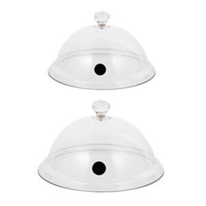 doitool 2pcs smoking cloche dome cover – transparent cocktail smoker dome – acrylic food cover for smoke infuser smoker smoking infusion plates bowls and glasses