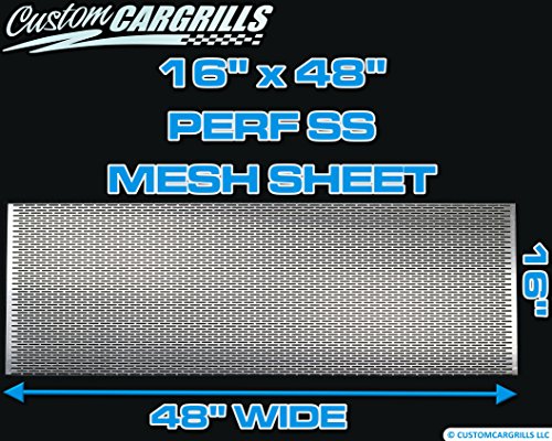 CCG 16"x48" Perforated SS Grill Mesh Sheet - Silver