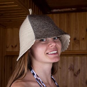 ASKOLD Wool Sauna Hat Gray White Colors - Sauna Hat Finnish - Ukraine Sauna Hat Wool - Russian Banya Hat for Men - Sauna Hat for Men - Sauna Hats Russian