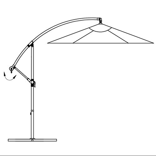 HLLNME 11.5ft Patio Offset Hanging Umbrella Deluxe Outdoor Cantilever Umbrella with Easy Tilt for Garden, Backyard, Patio, Pool, Sand White