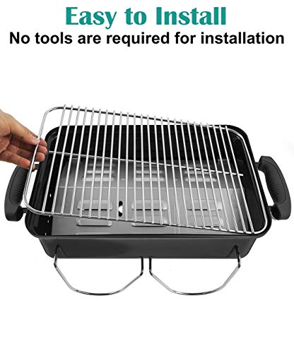 EasiBBQ 80631 Stainless Steel Grill Grate for Weber Go-Anywhere Charcoal and Gas Grill, Replaces 70211, 3634, 67195, 16" x 10"