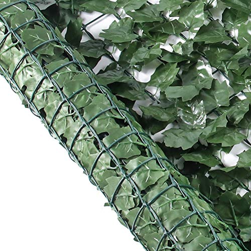 Artificial Ivy Privacy Fence Screen, Faux Ivy Leaves Hedge Fence and Vine,Heavy Duty Fencing Mesh Shade Net Coverfor Wall Home Outdoor Decor, Garden, Yard Decoration (Green) (118', 59')