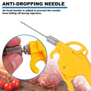 Electric Meat Injector Gun Pump with Hose, 70W Automatic Marinade Injector Meat Syringe Single Gun with 10 Stainless Steel Needle for Roast Turkey, Pork, Beef