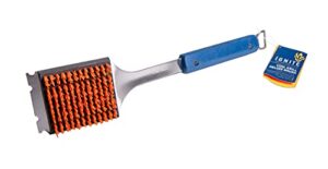 ignite stainless steel cool grill brush | durable & effective with safe nylon grill bristles | no risk of broken wire bristles | safe for porcelain, ceramic, steel, & iron grates | best grill cleaner