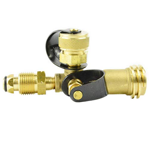 Stanbroil Propane Brass Tee with 4 Port Adapter for Motorhomes Tank RV Camping-Solid Brass