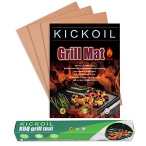 grill mats for outdoor grill bbq grill mat set of 3 nonstick copper grill mat heavy duty reusable barbecue grill sheets bbq accessories grill tools works on electric grill gas charcoal rv camping