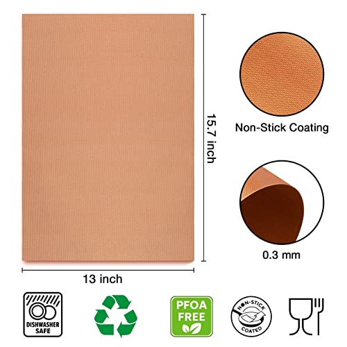 Grill Mats for Outdoor Grill BBQ Grill Mat Set of 3 Nonstick Copper Grill Mat Heavy Duty Reusable Barbecue Grill Sheets BBQ Accessories Grill Tools Works on Electric Grill Gas Charcoal RV Camping