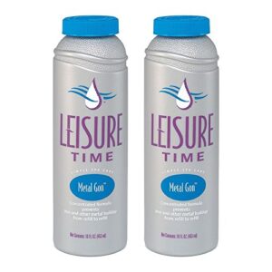 LEISURE TIME B-02 Defender for Spas and Hot Tubs, 1-Quart, 2-Pack & D-02 Gon Hot Tub Metal Remover, 2-Pack