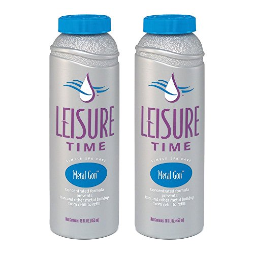 LEISURE TIME B-02 Defender for Spas and Hot Tubs, 1-Quart, 2-Pack & D-02 Gon Hot Tub Metal Remover, 2-Pack