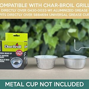 (20 Pack) Grease Cup Foil Liner Compatible with Char-Broil Grills G430-0033-W1 Aluminized Grease Cup and Model 5884694 Universal