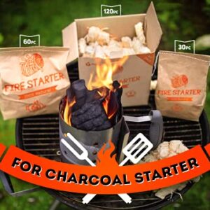 Zorestar Fire Starters Kit for Campfires - Firewood Starter for Outdoor Fire Pit - Chimney/BBQ Charcoal Starter - Camping Fire Starter Accessories - Eco Firelighters for Indoor and Outdoor Use