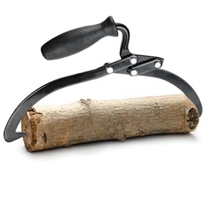 Mixweer 10 Inches Log Tongs Logging Skidding Tongs Steel Lifting Firewood Tongs Black Logging Tools Wood Tongs with Grip Handle for Moving Carrying Dragging Trees