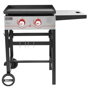 Royal Gourmet Flat Top Grill 2 Burner Outdoor Propane Gas Griddle Comal Para Tacos, Pupusas, Stove Top Grill for Gas Stove, GB2000, Black