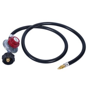 gassaf high pressure propane regulator adjustable 0-5psi connector with csa certified 4ft lpg hose for turkey fryer, outdoor cooker, burner and more