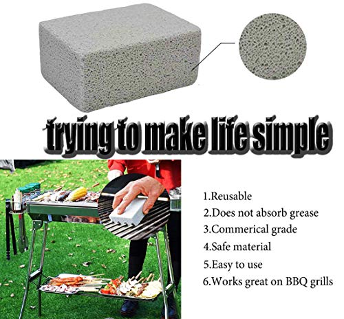 Kelfuoya Elaziy Grill Griddle Cleaning Brick Block Ecological Grill Cleaning Brick De-Scaling Cleaning Stone for Removing Stains BBQ(4 Pack)…