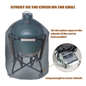 Cover for Extra Large for Big Green Egg,Weather Resistant Grill Cover fit Kamado Big Joe Accessories(34" L x 48" H,Grey)