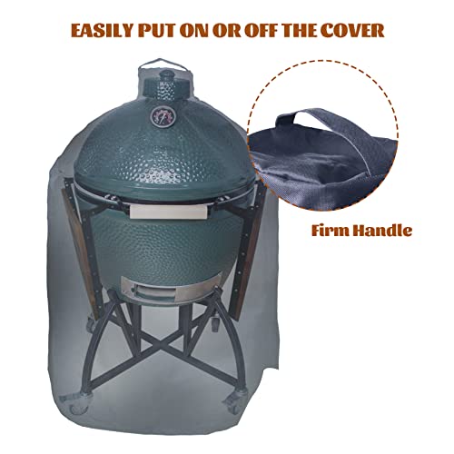 Cover for Extra Large for Big Green Egg,Weather Resistant Grill Cover fit Kamado Big Joe Accessories(34" L x 48" H,Grey)