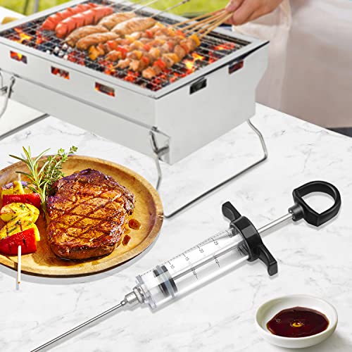 Grill Bump Meat Injector, Meat Injectors for Smoking, Meat Injector Syringe Comes with 2 Marinade Injector Needles; Injector Marinades for Meats, Turkey, Chicken; User Manual Included, 1-oz